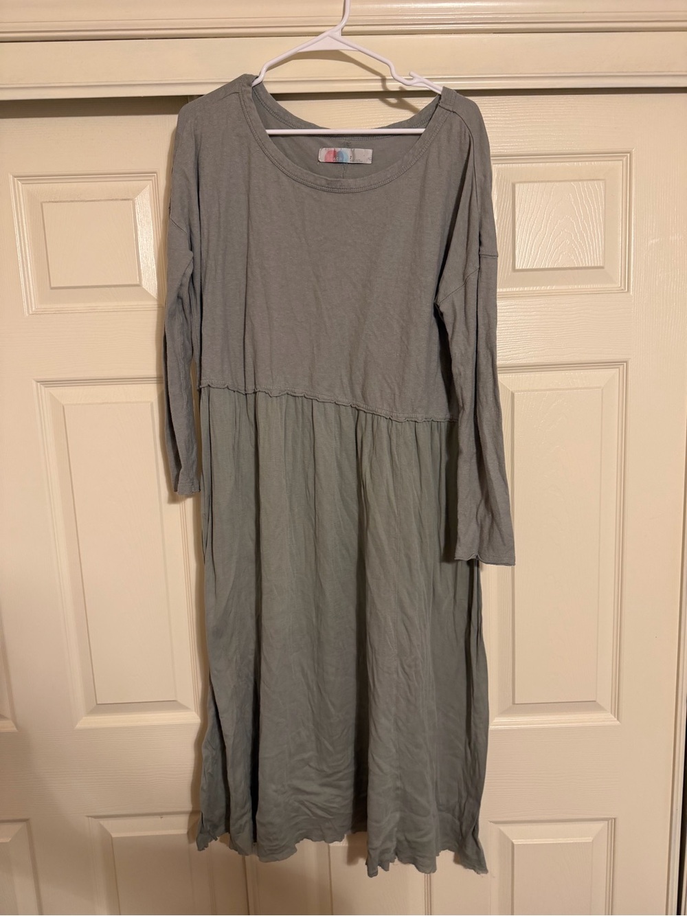 Free People Beach Women's Long Sleeve Gray Midi Dress